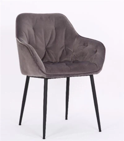 Šedá sametová jídelní křesla do salonu krásy